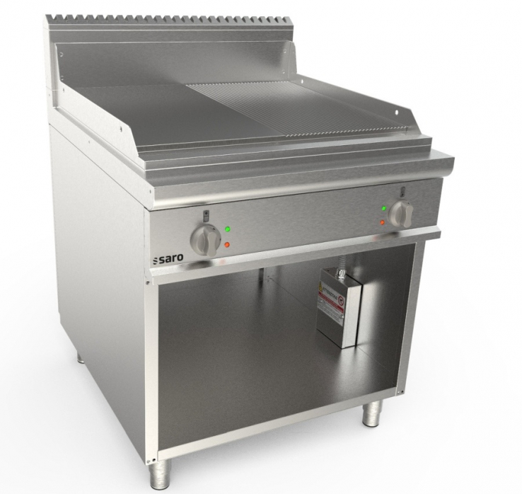 Elektrogriddleplatte 800 mm breit Stand 1/2+1/2