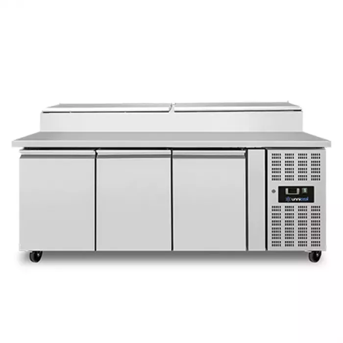 Saladette 3 Türen 1/1 GN Zwangsbelüftung Klappdeckel +2°C bis +8°C