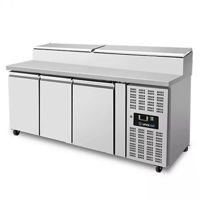 Saladette 3 Türen 1/1 GN Zwangsbelüftung Klappdeckel +2°C bis +8°C
