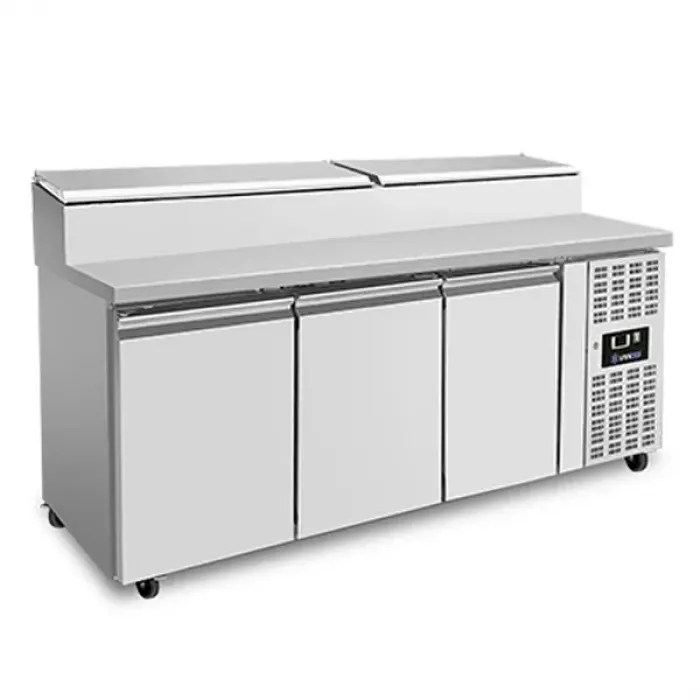 Saladette 3 Türen 1/1 GN Zwangsbelüftung Klappdeckel +2°C bis +8°C