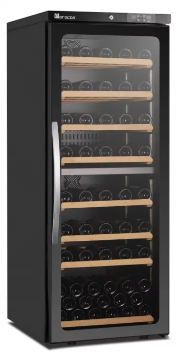 Weinkühlschrank mit Glastür 2-Zonen | B 600 x T 700 x H 1500