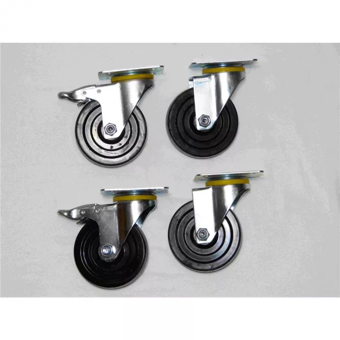 Skyrainbow 4er Radsatz Ø100 mm – mit Bremse & ohne Bremse