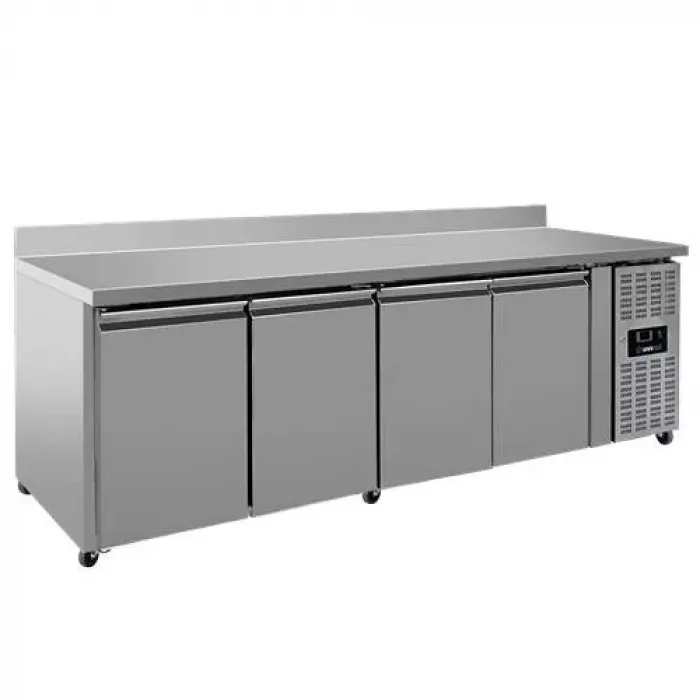 Kühltheke 4 Türen 2230x700x850mm Umluftkühlung Räder