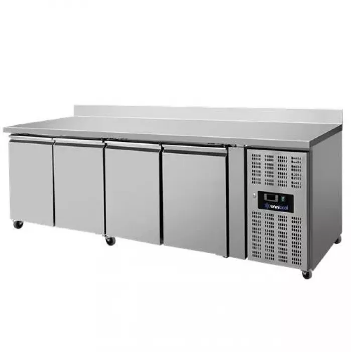 Kühltheke 4 Türen 2230x700x850mm Umluftkühlung Räder