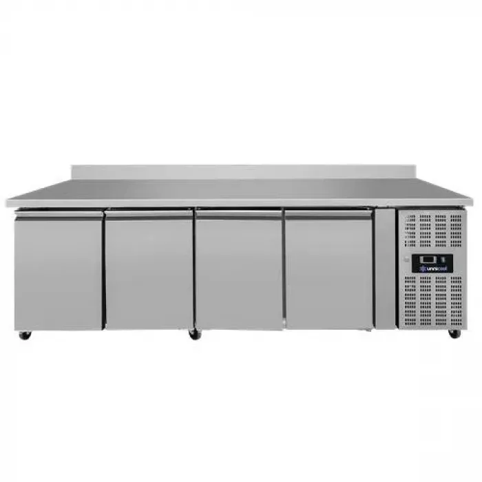 Kühltheke 4 Türen 2230x700x850mm Umluftkühlung Räder