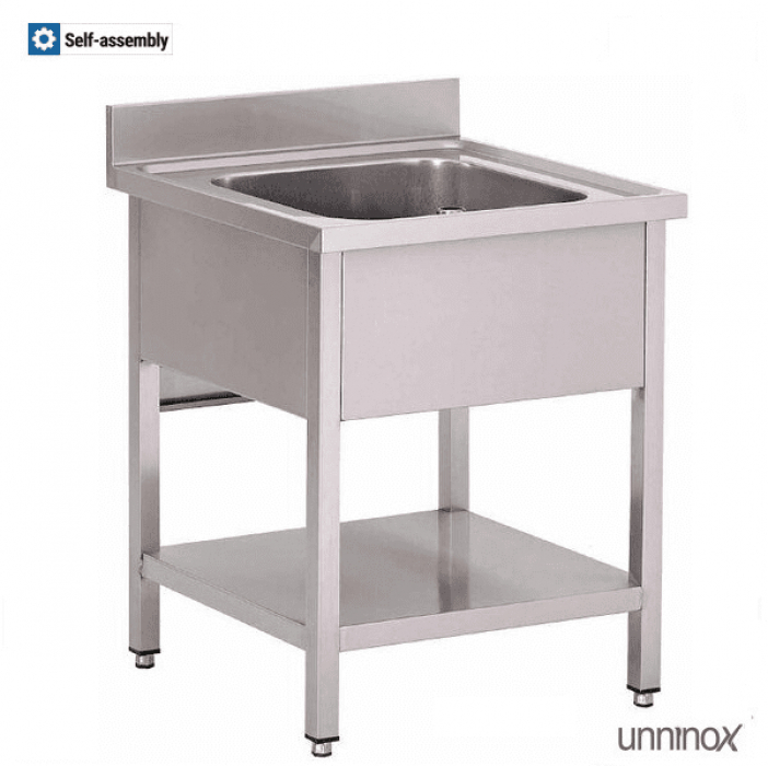 Spülbecken 1 Becken 600x700x850 mm für Gastronomie robust