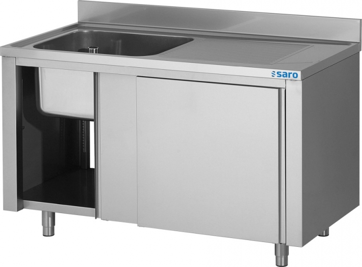 Spülschrank mit Schiebetüren 1600 2 Becken links