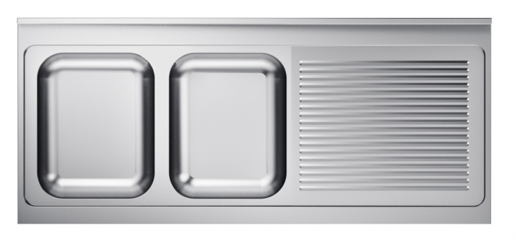 600 Spültischplatte 2 Links 2000