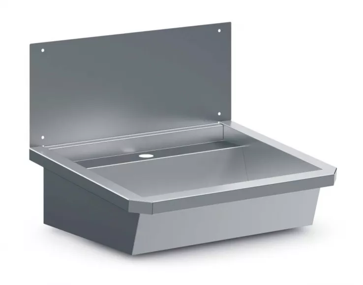 Edelstahl Waschbecken 600 mm mit Spritzschutz