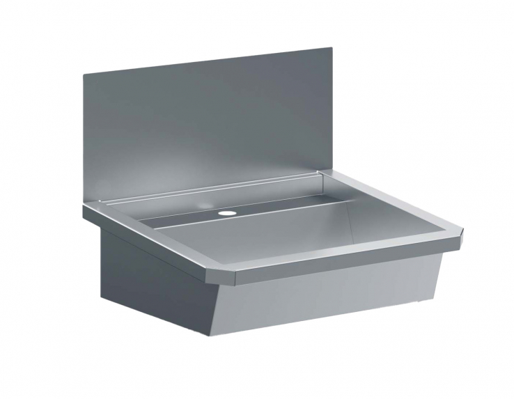 Edelstahl Waschbecken 600 mm mit Spritzschutz