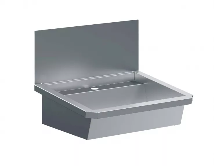 Edelstahl Waschbecken 600 mm mit Spritzschutz