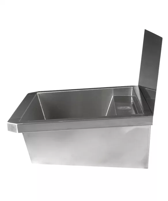 Edelstahl Waschbecken 600 mm mit Spritzschutz