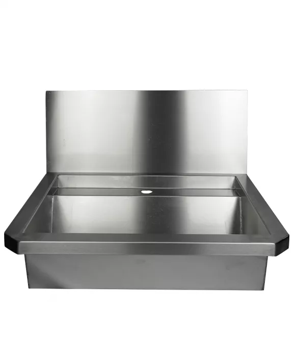Edelstahl Waschbecken 600 mm mit Spritzschutz