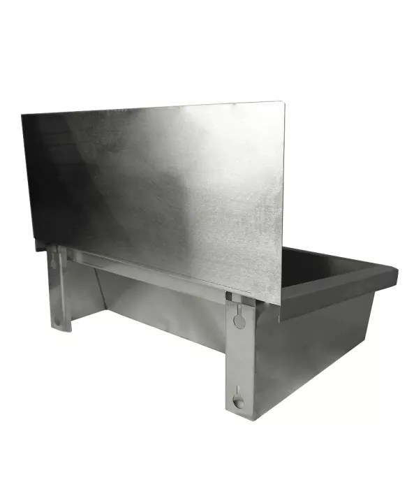 Edelstahl Waschbecken 600 mm mit Spritzschutz