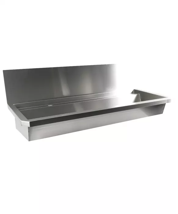 Edelstahl Waschbecken 1200 mm mit 2 Ablasshähnen