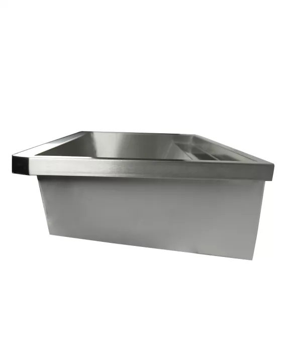 Edelstahl Waschbecken 1200 mm mit 2 Ablasshähnen