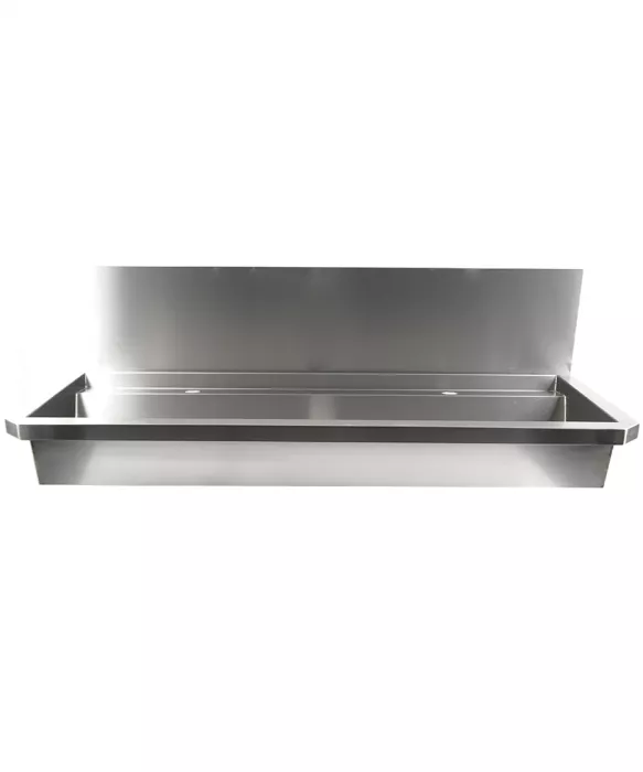 Edelstahl Waschbecken 1200 mm mit 2 Ablasshähnen