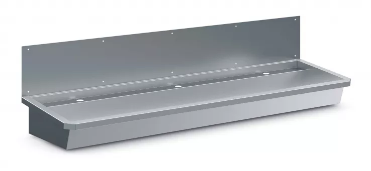 Edelstahl Waschbecken 1800 mm – Mit 3 Ablasshähnen