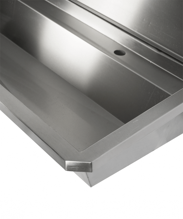 Edelstahl Waschbecken 2400 mm mit 4 Ablasshähnen