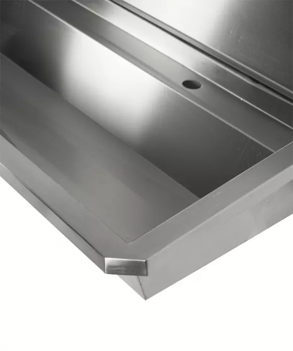 Edelstahl Waschbecken 2400 mm mit 4 Ablasshähnen