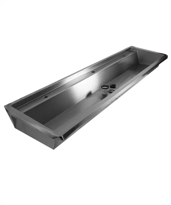 Edelstahl Waschbecken 1800 mm – Mit 3 Ablasshähnen