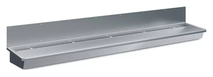 Edelstahl Waschbecken 3000 mm mit 5 Ablasshähnen