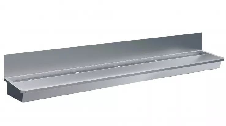 Edelstahl Waschbecken 3000 mm mit 5 Ablasshähnen Edelstahl Waschbecken 3000 mm mit 5 Ablasshähnen