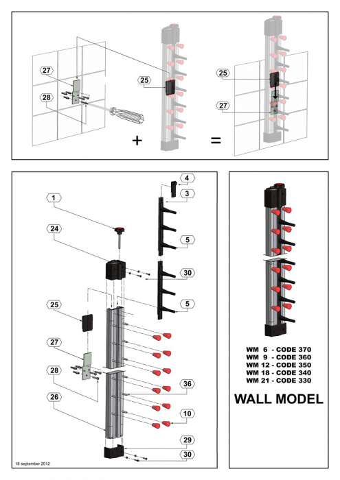 Teller Regal Wandmodell 18