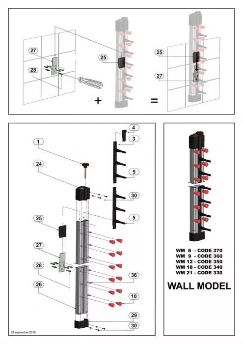 Teller Regal Wandmodell 18
