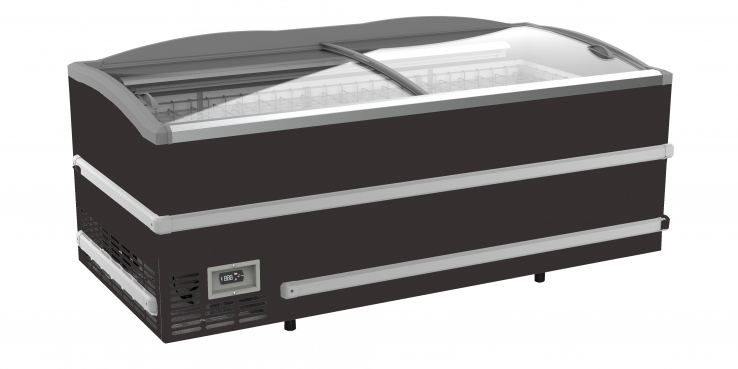 Supermarkt Tiefkühltruhe Schwarz Kopf Element