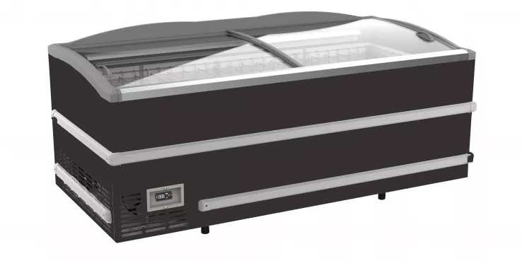 Supermarkt Tiefkühltruhe Schwarz Kopf Element