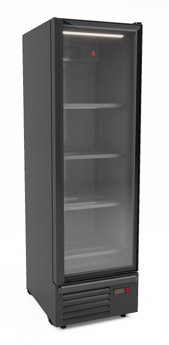 Glastürkühlschrank 550 l – schwarz, LED, Umluft