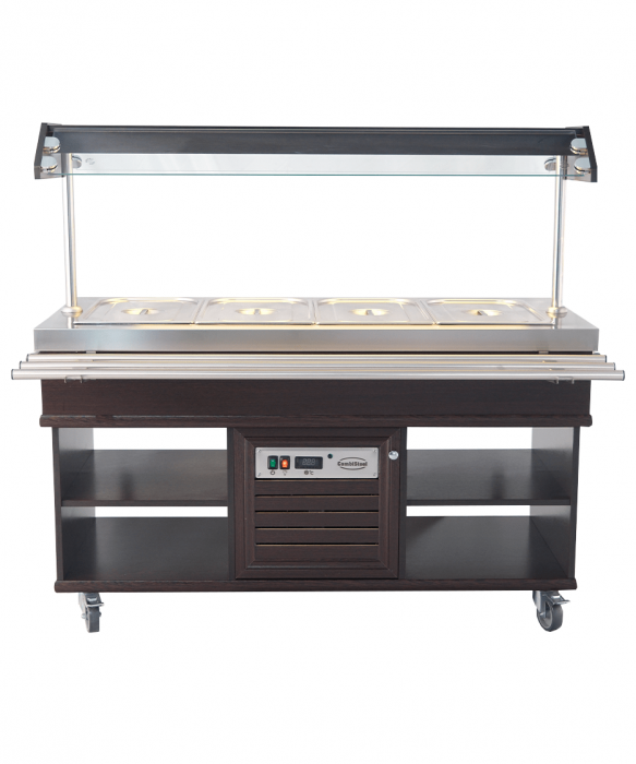 Heißes Buffet GN 4/1 Mahagoni mit LED