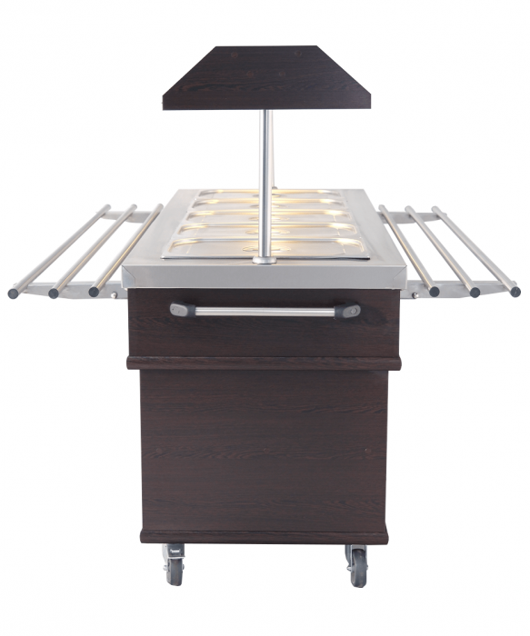 Heißes Buffet GN 5/1 Mahagoni mit LED