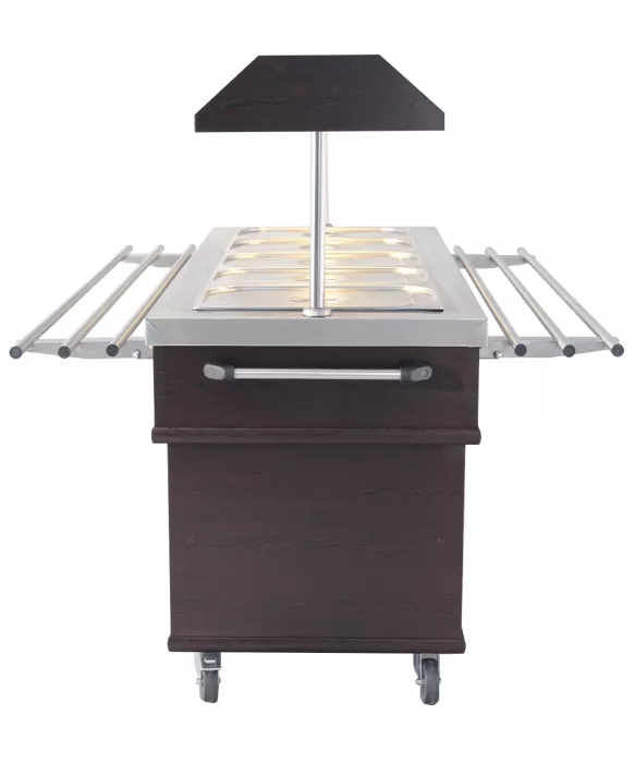 Heißes Buffet GN 5/1 Mahagoni mit LED