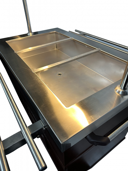 Heißes Buffet GN 3/1 Mahagoni mit LED – Wärmewagen für 3x 1/1 GN