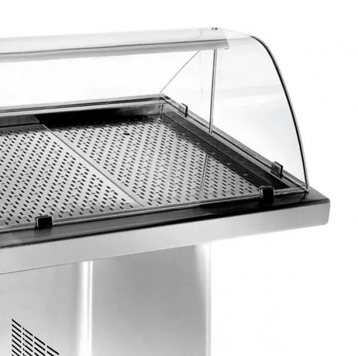 Fischkühlvitrine 1.0 – statische Kühlung, LED, Edelstahl