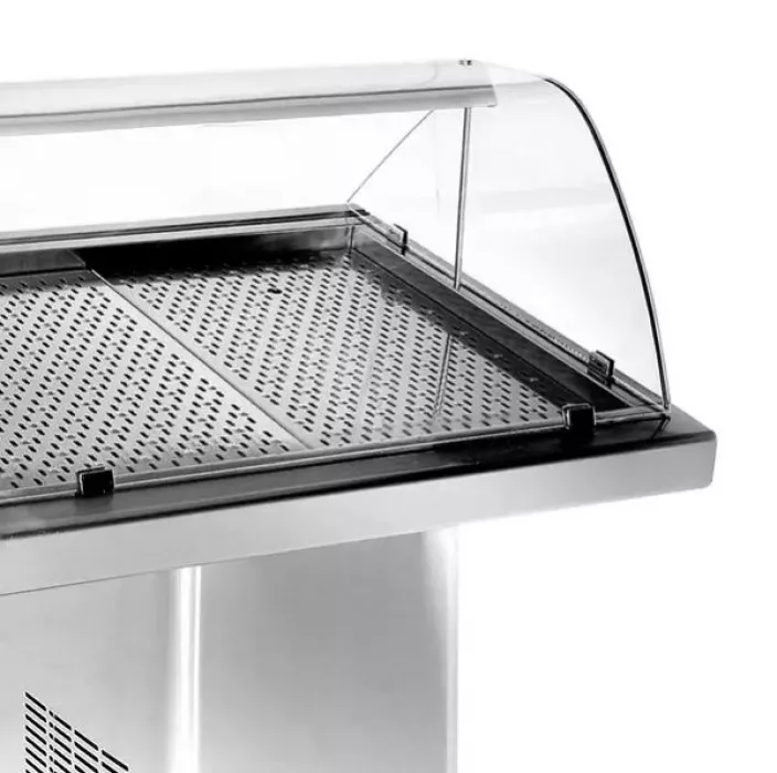 Fischkühlvitrine 1.0 – statische Kühlung, LED, Edelstahl