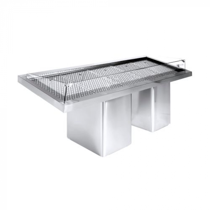 Fischvitrine Selbstbedienung 2.3 Edelstahl, fahrbar, 2320 mm