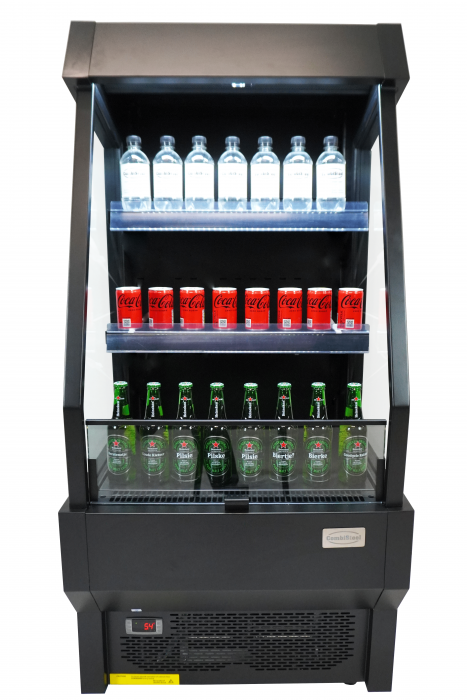 IMPULSKÜHLER 165 L Schwarz – Getränke-Kühler mit Umluft & LED