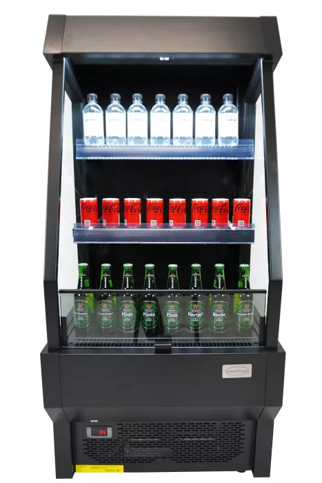 IMPULSKÜHLER 165 L Schwarz – Getränke-Kühler mit Umluft & LED