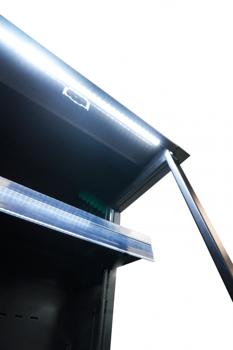 IMPULSKÜHLER 165 L Schwarz – Getränke-Kühler mit Umluft & LED