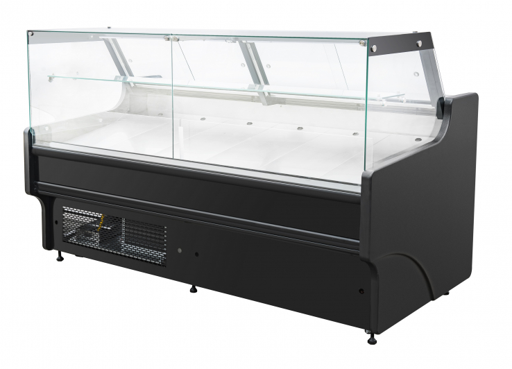 Kühlvitrine 460 l – Umluft – LED – Klappglas & Snack-Etage