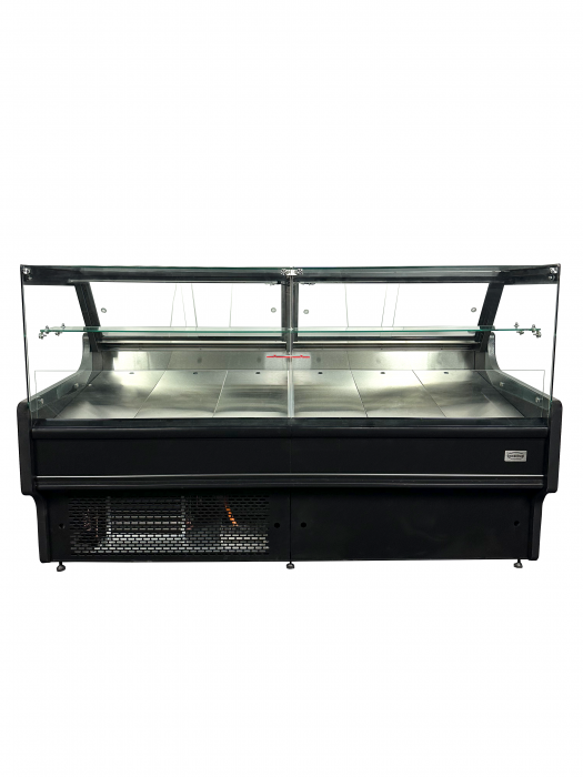 Kühlvitrine 460 l – Umluft – LED – Klappglas & Snack-Etage