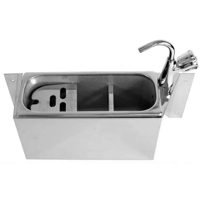 Spülbecken für Eislöffel mit Wasserhahn 380x120x150