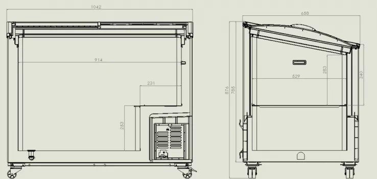Tiefkühltruhe Glasdeckel 297 L