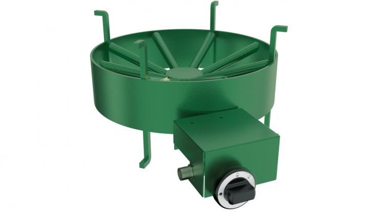 15 kW Gas-Wokbrenner, Edelstahl, Tischgerät, Erdgas G25