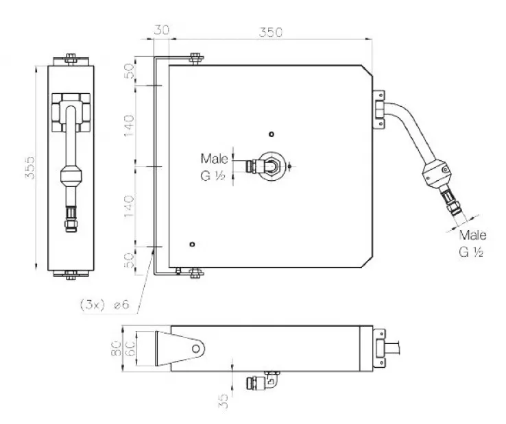 Schlauchhaspel 6 M Mit Spritzpistole