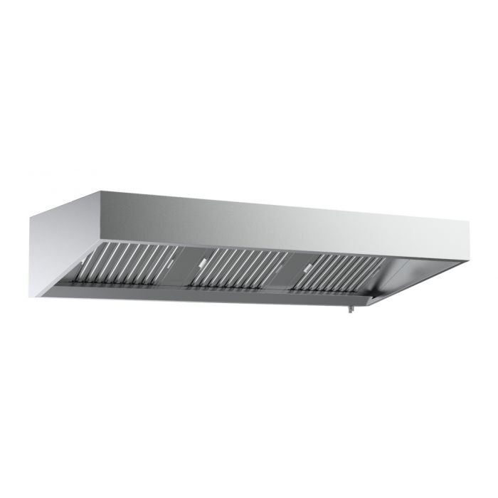Wandhaube 2400 mm – Edelstahl-Dunstabzugshaube mit 4 Filtern & Beleuchtung