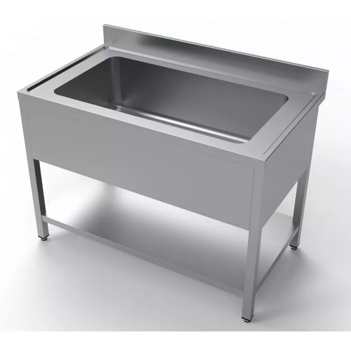 Spültisch 1200 Edelstahl 430 – 960x510x300 mm Spülbecken
